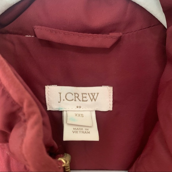 J. Crew Factory Burgundy/Wine Quilted Puffer Vest Size XXS - Picture 4 of 7